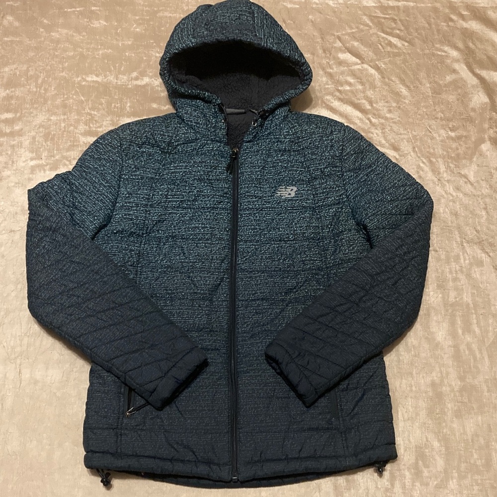 New Balance Full Zip Sherpa Lined Puffer Jacket Size Medium